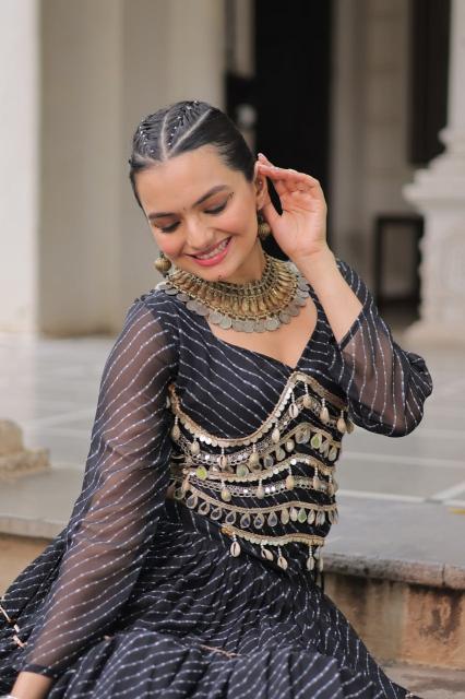 NAVRATRI KA 5047 Leheriya Black Printed lehenga choli in Pune